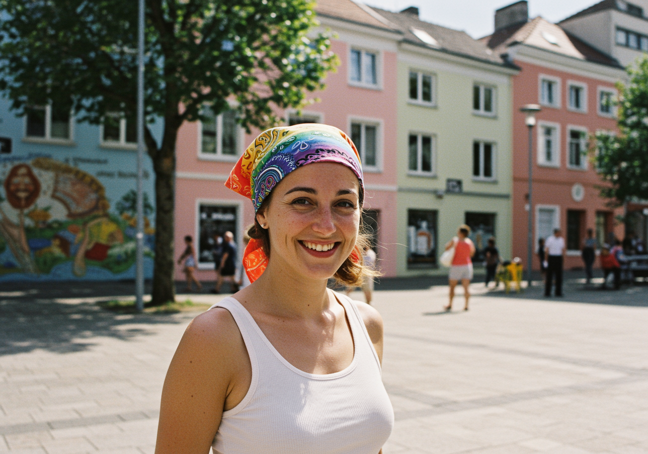 Vibrant Rainbow Paisley Bandana – Perfect Festival Wear for Women's