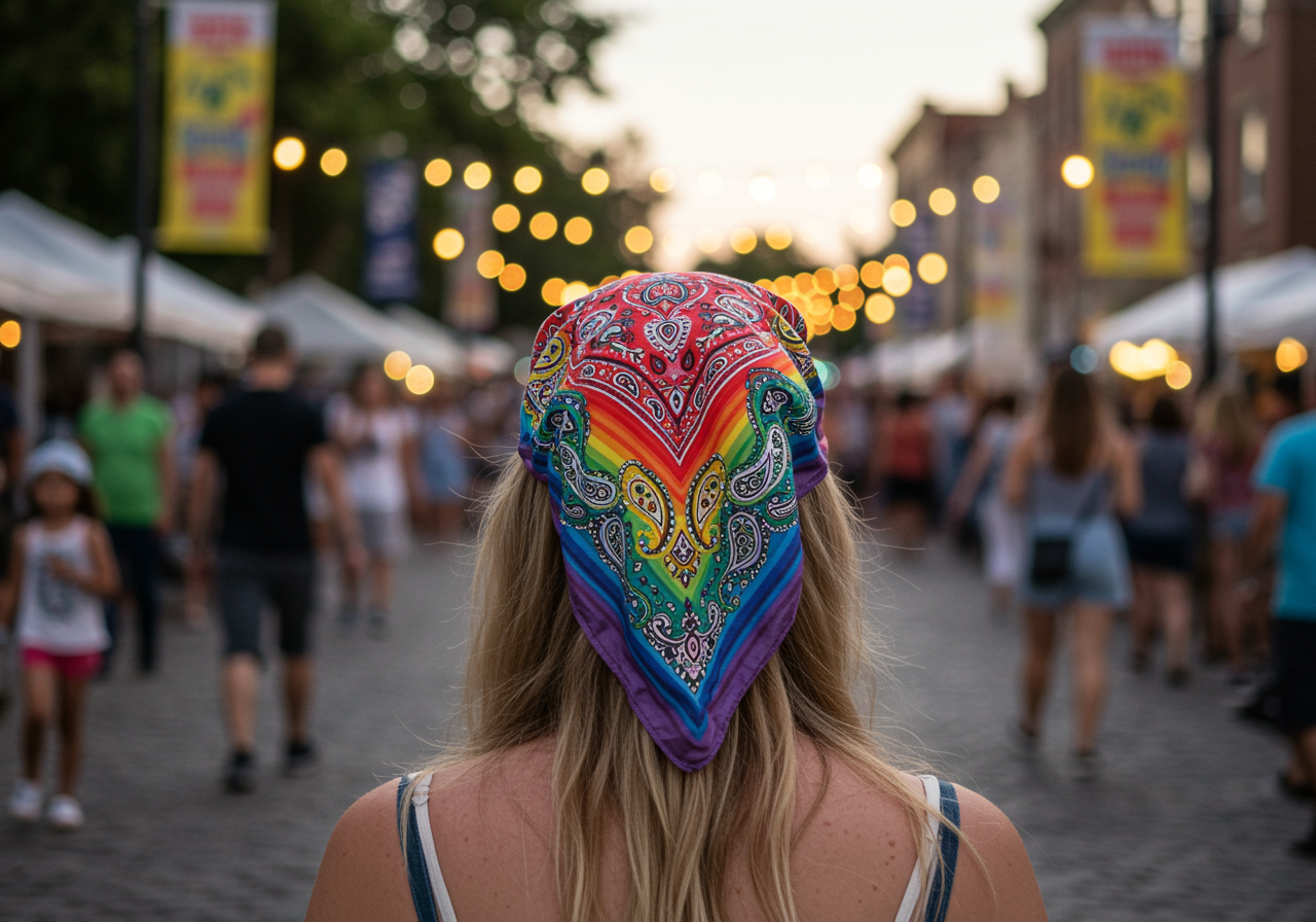 Vibrant Rainbow Paisley Bandana – Perfect Festival Wear for Women's