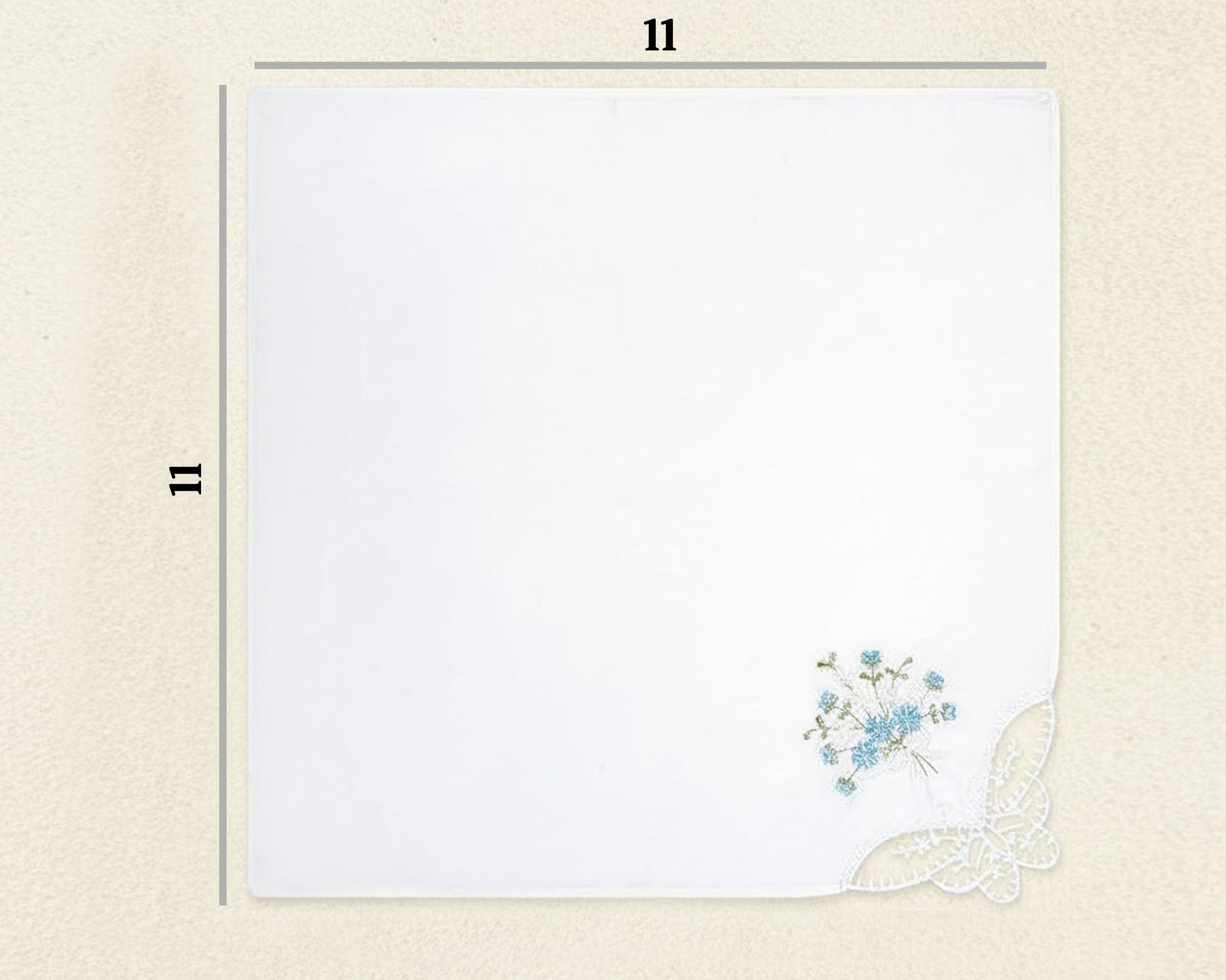 White guest hand towel with a classic French Blue three-letter monogram