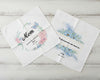 White lace handkerchief with floral embroidery and Grandma script