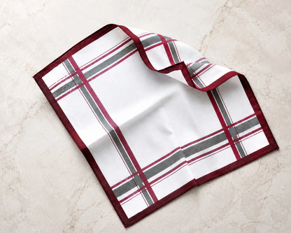 Plaid patterned fabric on a textured surface