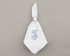 Monogrammed linen napkin with decorative napkin ring for luxury table décor