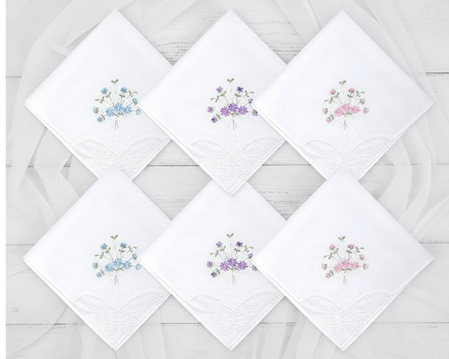 White cocktail napkin with navy blue border and custom duogram