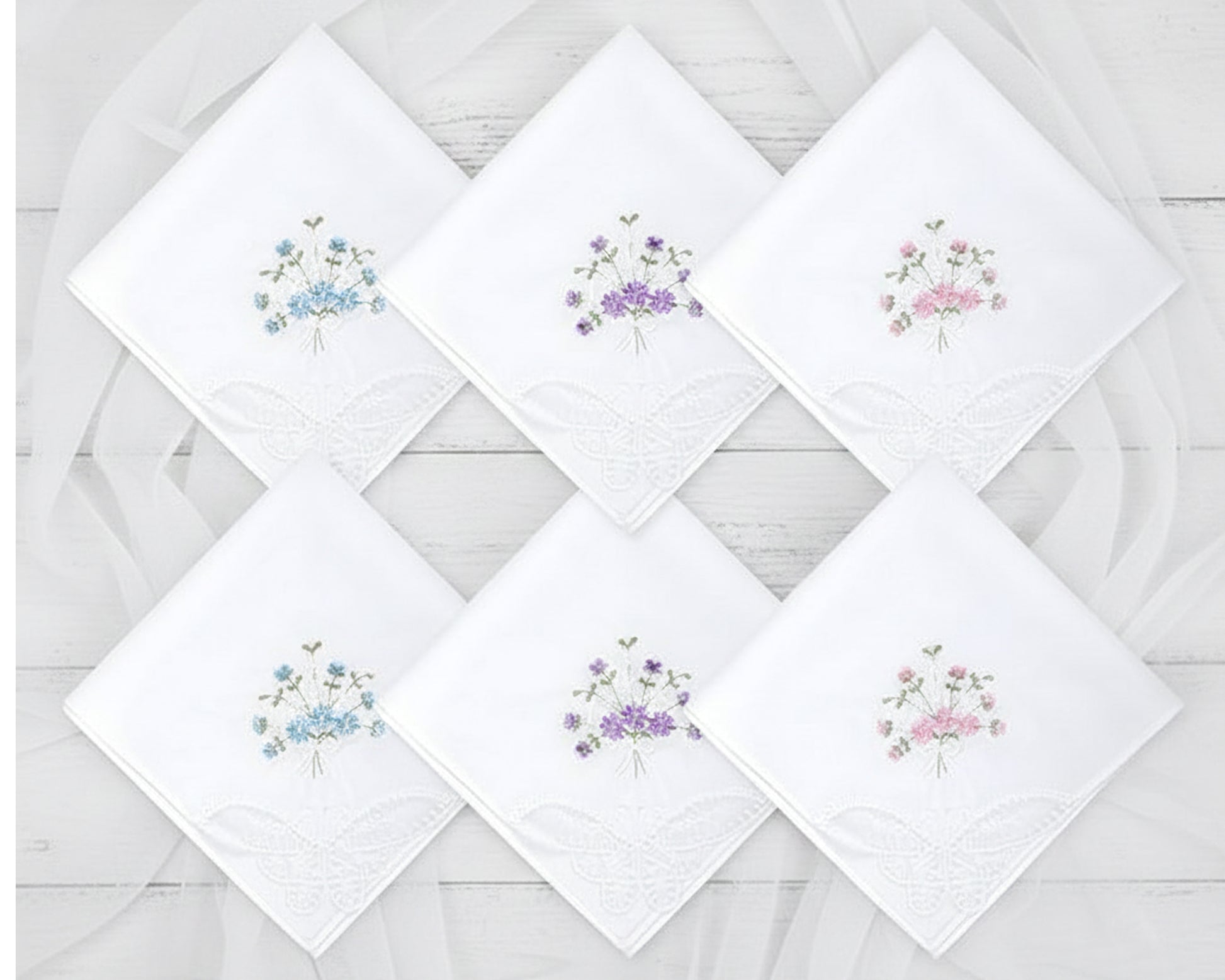 White cocktail napkin with navy blue border and custom duogram