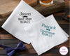Personalized wedding handkerchiefs for best man and groomsman with embroidered names and wedding date