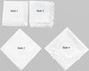 White guest towel with royal blue embroidered laurel wreath and personalized letter S monogram