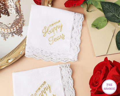 Something Blue Gift for Bride Wedding Monogram Bridal handkerchief Personalized hanky Wedding favors gifts Gift For happy tears Embroidered