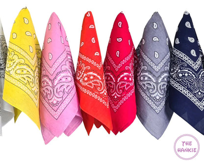 Cotton Paisley Bandana Set – 12 Bandanas for Head Wraps, Face Cover, or Accessories