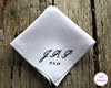 Something blue embroidered wedding handkerchief for bride
