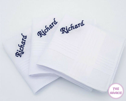 Hankerchief for Son Groomsmen Handkerchiefs Personalized Linen Handkerchief