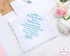 Happy Tears Wedding Embroidered Hankie Usa