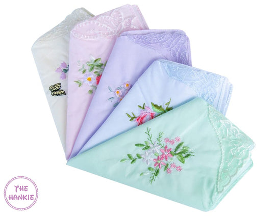 Cotton Women Hankie Embroidery Hankies USA