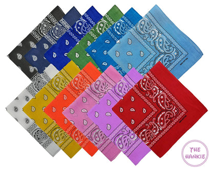 Classic Paisley Bandana Scarf, Timeless Western Style Headscarf, Multi-Color Paisley Print Scarves 