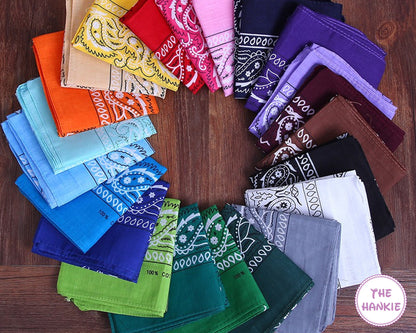 12 Assorted PAISLEY Dog Bandanas. Groomers Bulk Variety Pack. Six Sizes for Great Fit. Wholesale-Priced Scarfs.