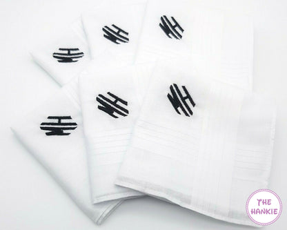Personalized Custom Handkerchief, Wedding Hankie linen Single Letter Monogram