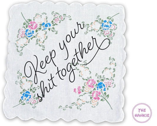 Happy Tears wedding embroidered handkerchief - Grooms and Brides handkerchief