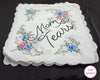 Custom Wedding Flower Handkerchief 'For Happy Tears' - Personalized Bridal Hankie