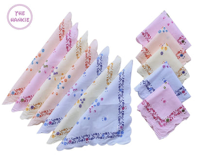 Cotton Floral Hankies Wedding Hankies USA