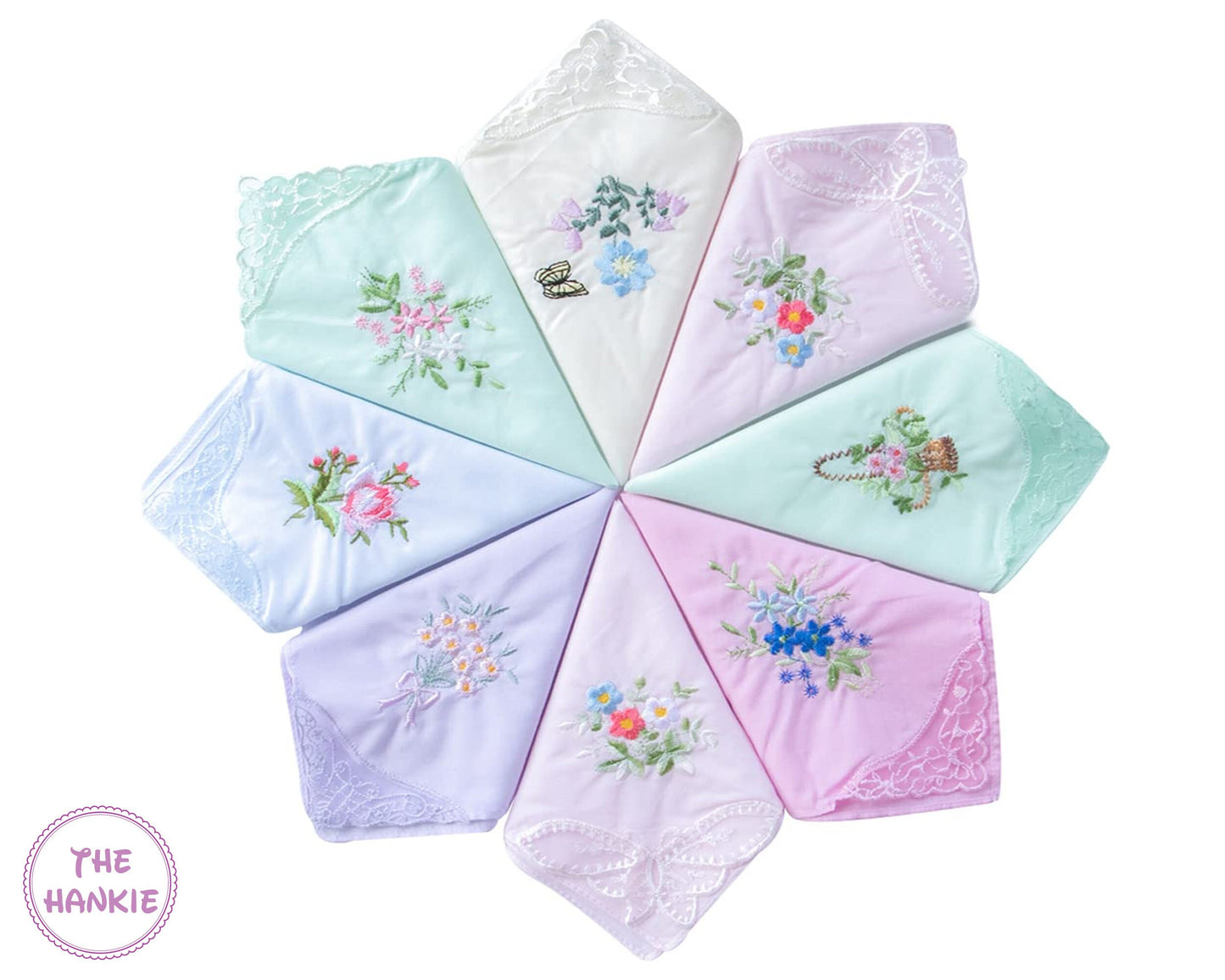 Women Floral Embroidered Handkerchief