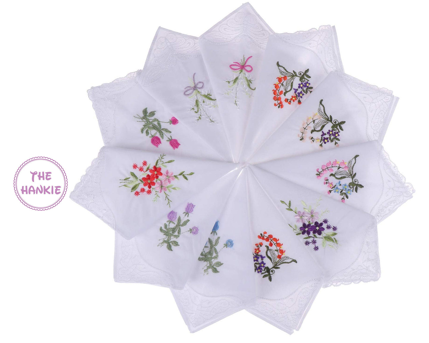 Flower Embroidery Handkerchiefs