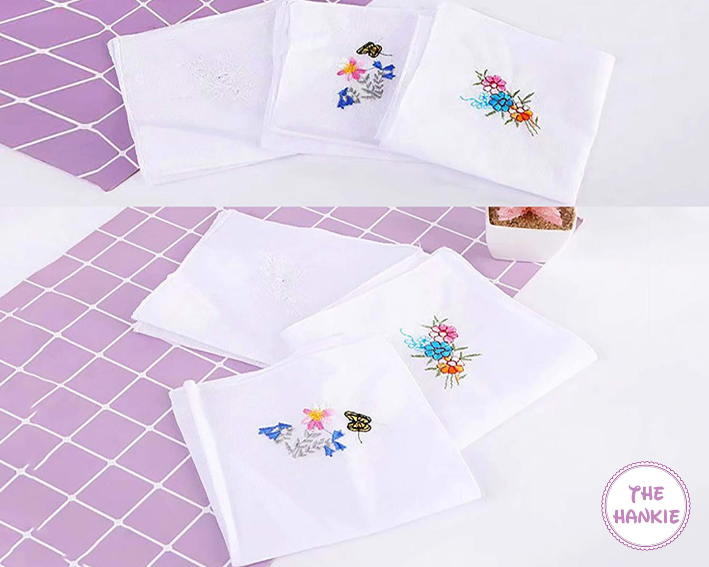 Flower Embroidery Handkerchiefs