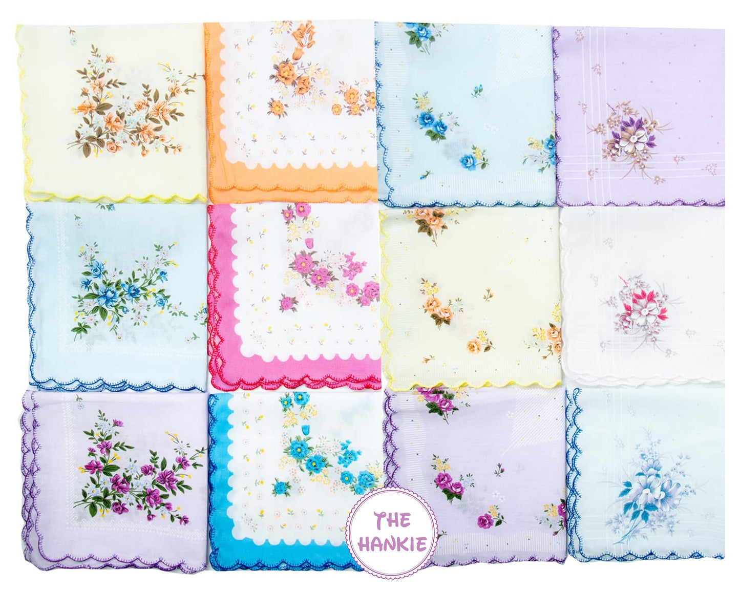 Set of 12 Women Handkerchiefs