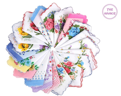 Bridal Floral Handkerchief - Set of 12