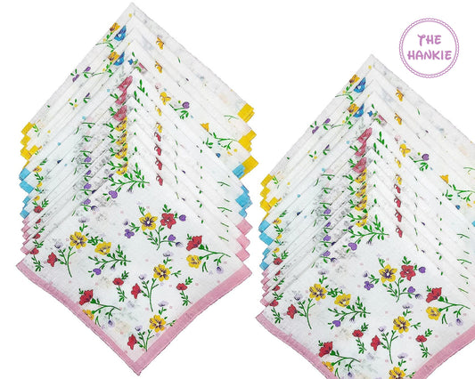 Women Cotton Printed Handkerchief - Set of 6