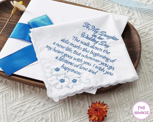 Wedding Day Keepsake Embroidered Handkerchiefs