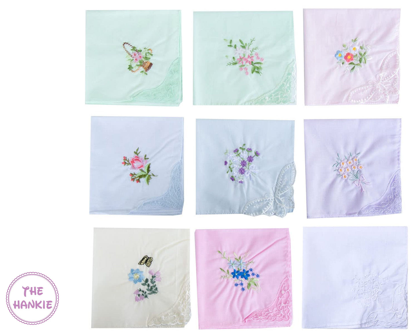 Women Floral Embroidered Handkerchief