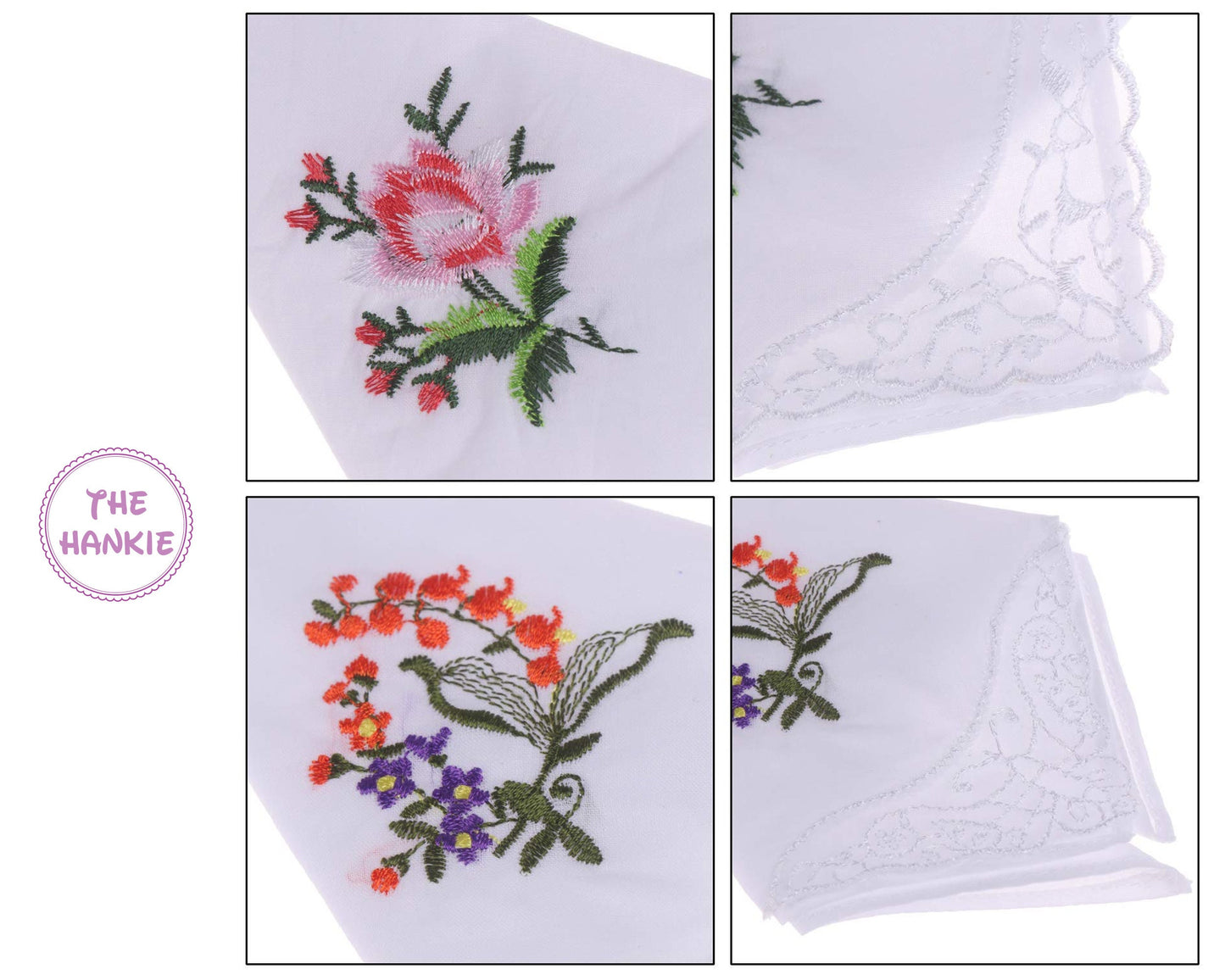 Flower Embroidery Handkerchiefs