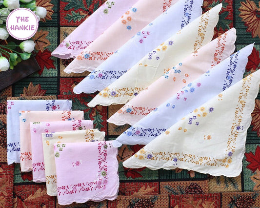 Ladies Handkerchief Floral Design - Set Of 6