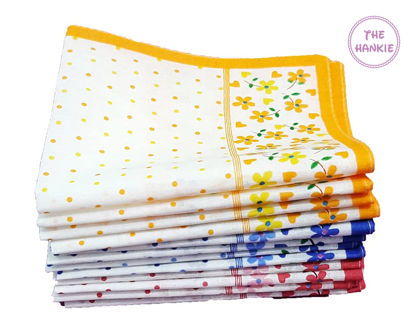 Women Cotton Printed Handkerchief - Set of 6