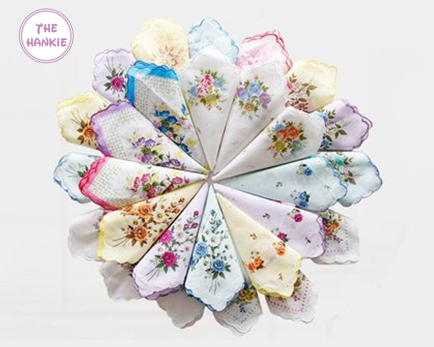 Soft Floral Handkerchief for Women & Kids - Set of 12