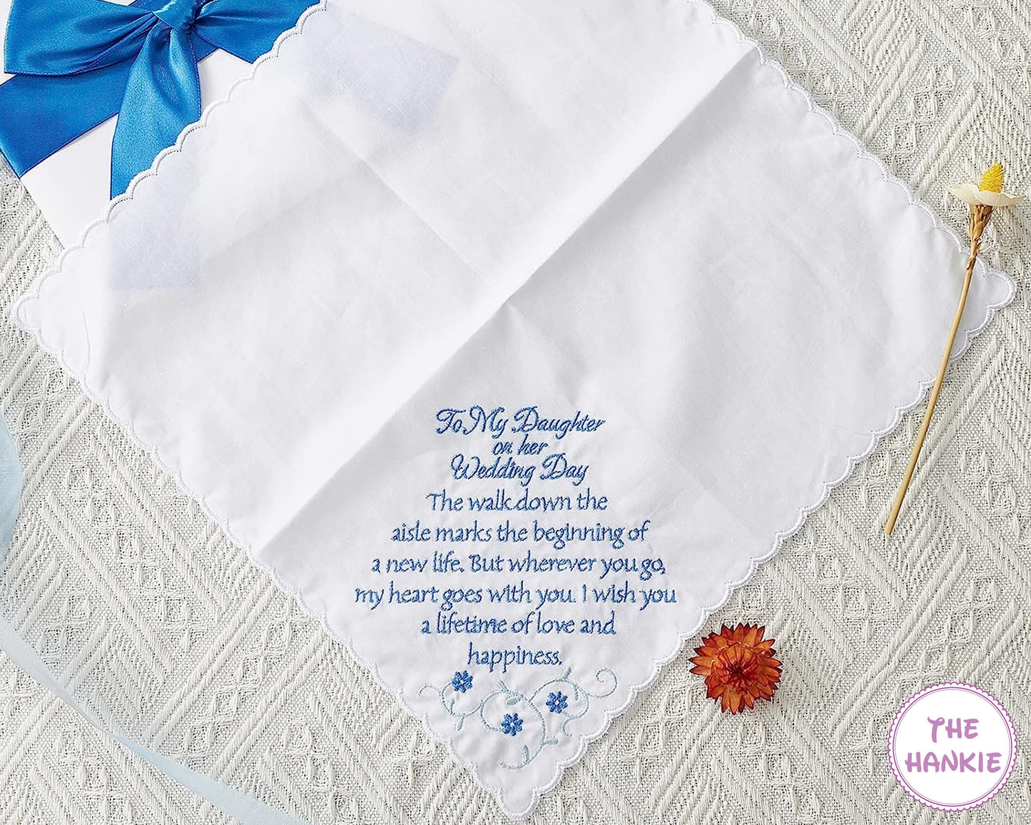 Wedding Day Keepsake Embroidered Handkerchiefs