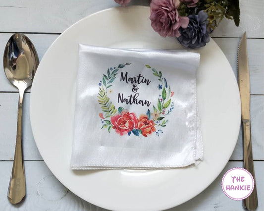 Beautiful Floral Satin Handkerchief