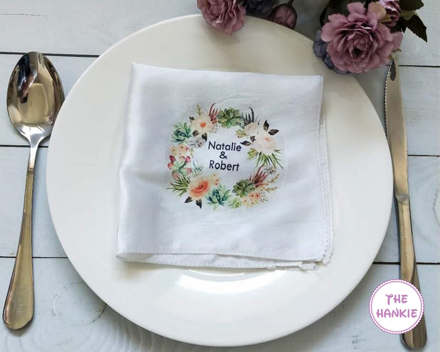 Beautiful Floral Satin Handkerchief