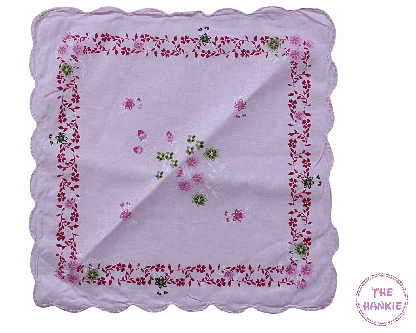 Floral Printed Cotton Handkerchief - Set Of 12