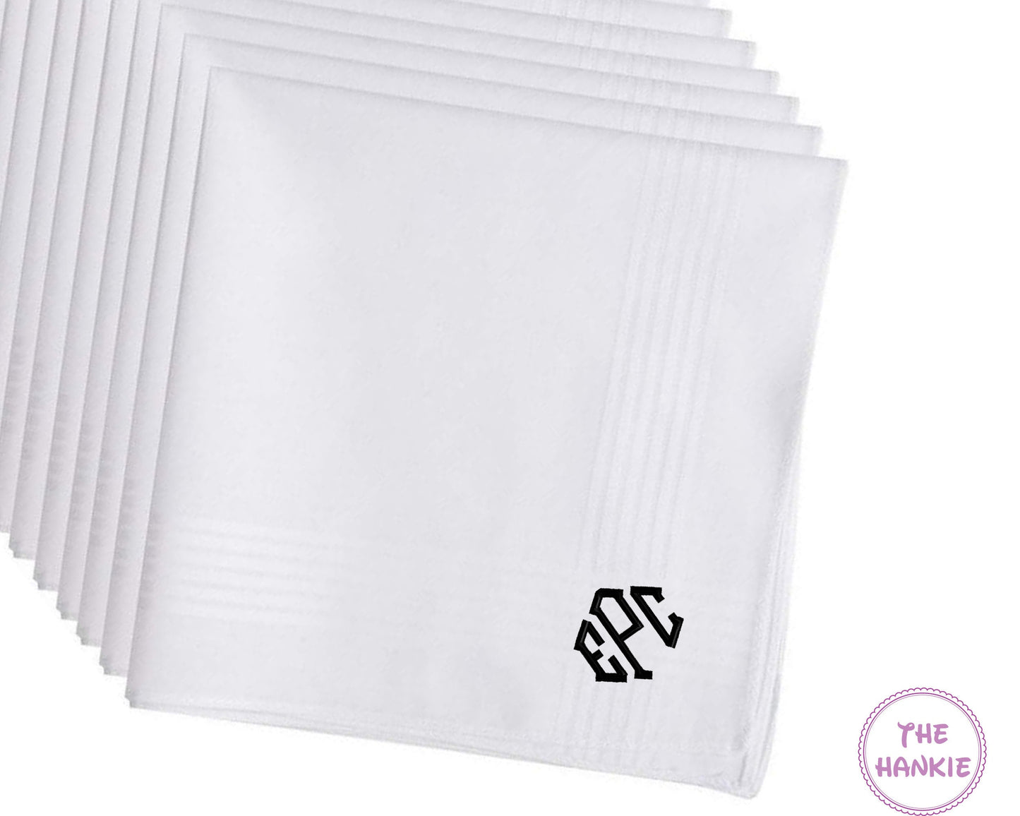 Embroidered Wedding Handkerchief Set of 6