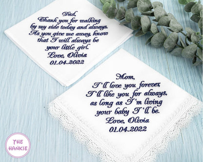 Bridal Embroidered Handkerchiefs